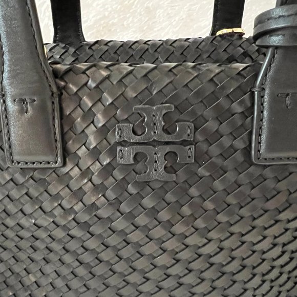 🎉HPx2🎉Tory Burch Thea Woven Mini Leather Slouchy Satchel - LIKE NEW! - Picture 5 of 16